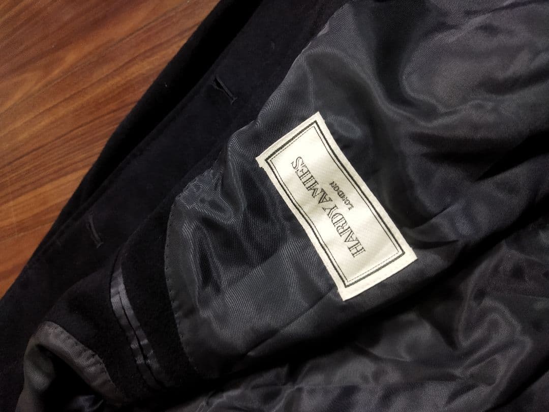 希少 英国御用達 カシミヤ100% 高級 藤井毛織 比翼コート メンズ L相当