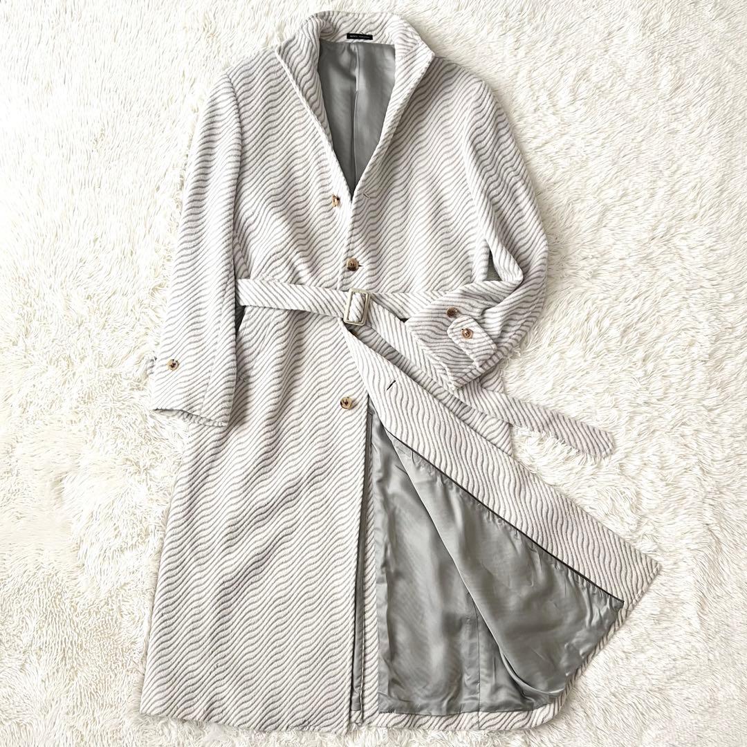 MEN’S TENORAS アンゴラ混 ロングコート L 日本製 ベルト付き