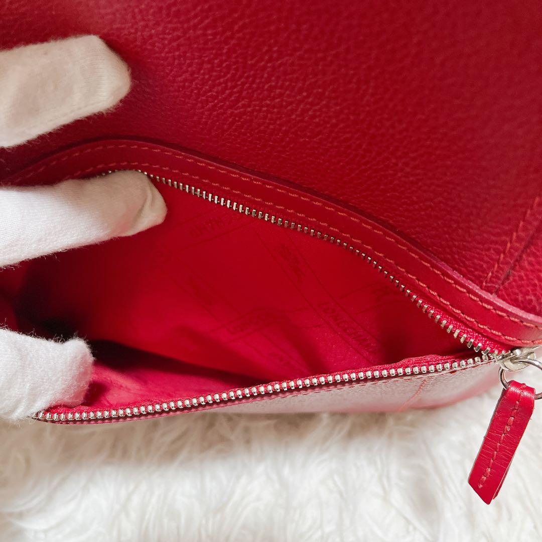 【美品•希少色】ロンシャン ル フローネ バックパック リュック レザー レッド