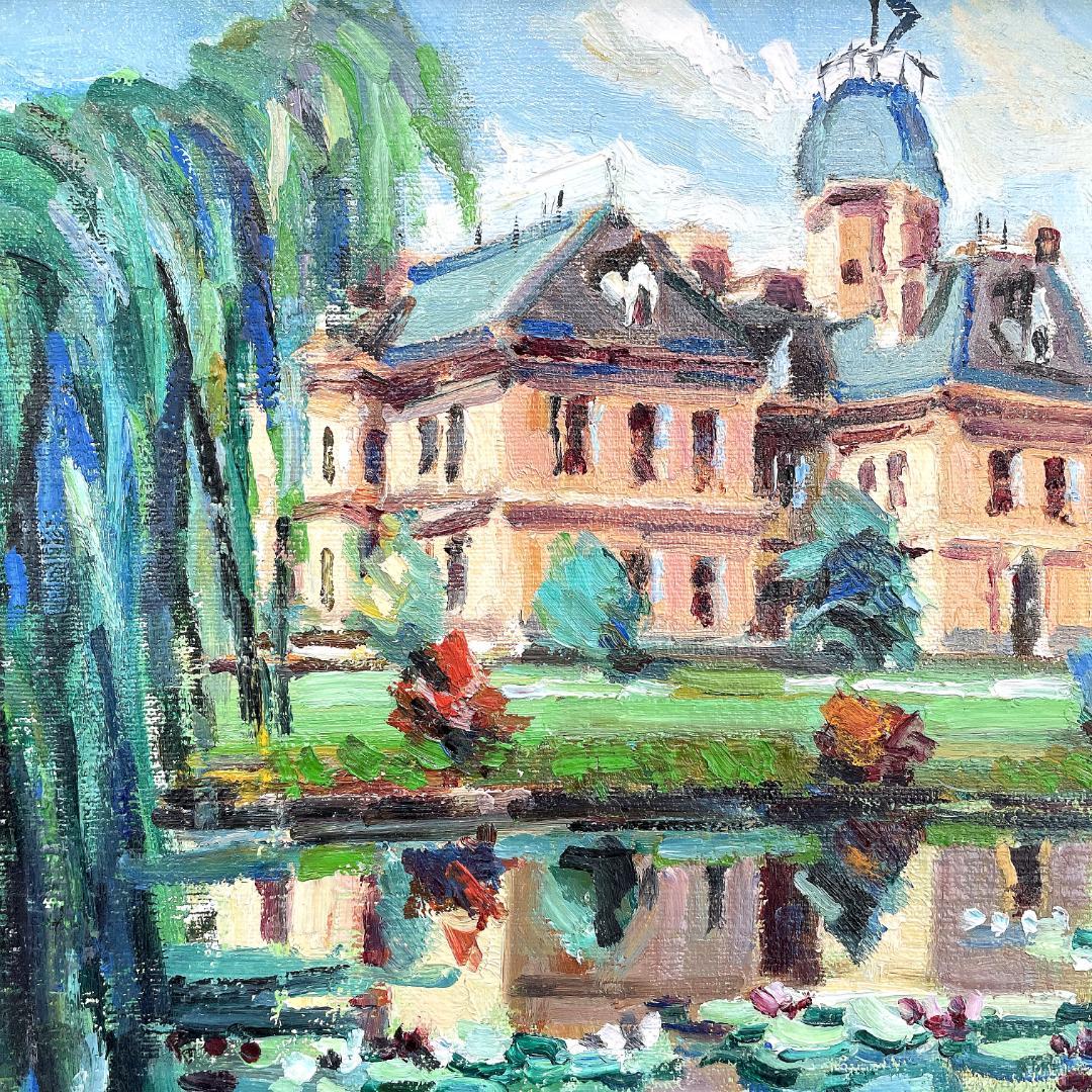 真作保証 岩倉三喜生『道庁 S60.夏』直筆サイン入り 肉筆 油彩画 額装