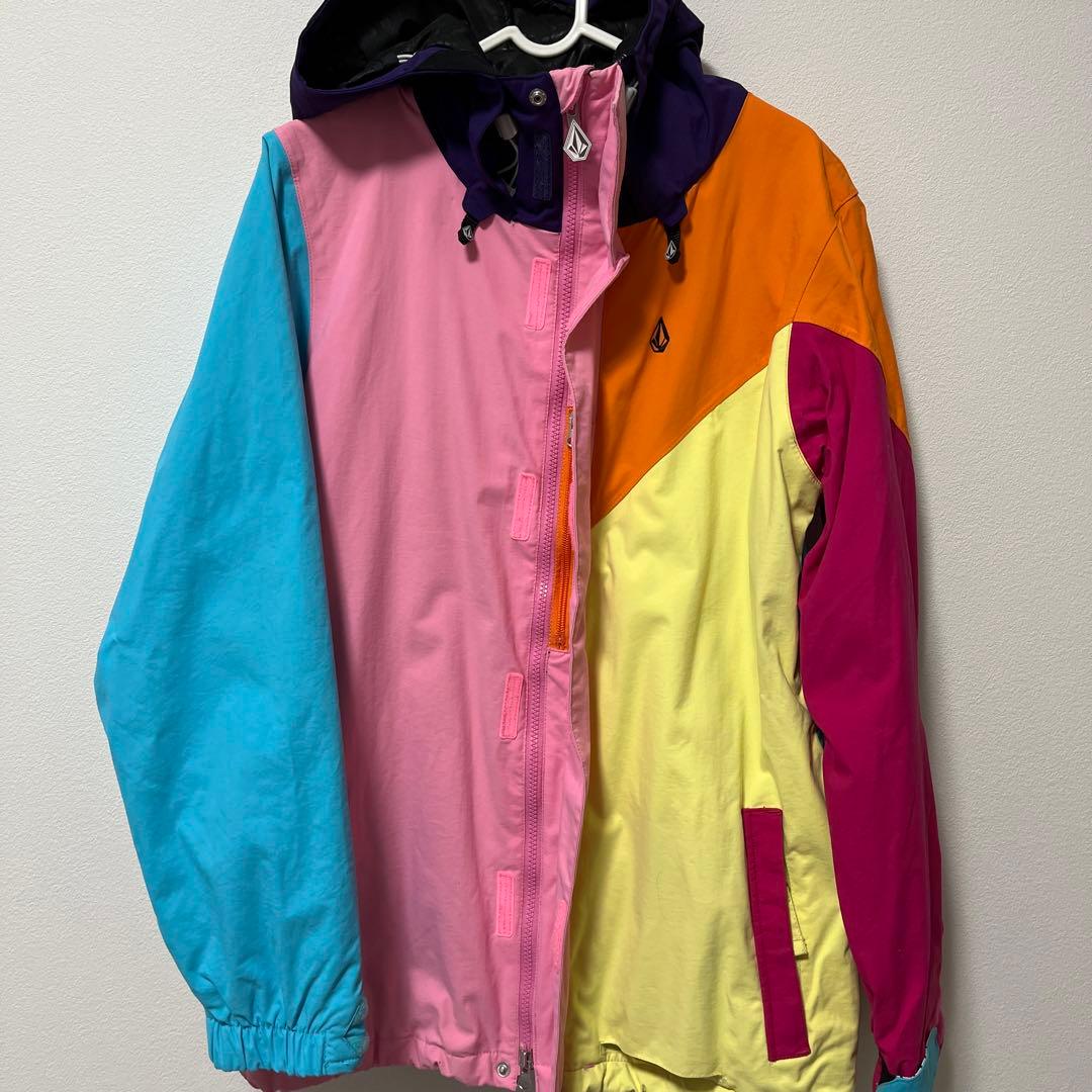 【美品】Volcom M カラーブロック ウィンタージャケット　カラフル　スノボ