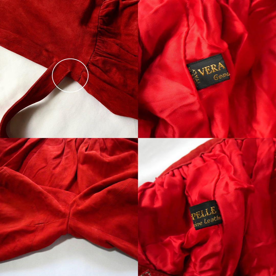 80s イタリア製　80年代　ヴィンテージ　リボン付き　ヌバックレザーパンツ