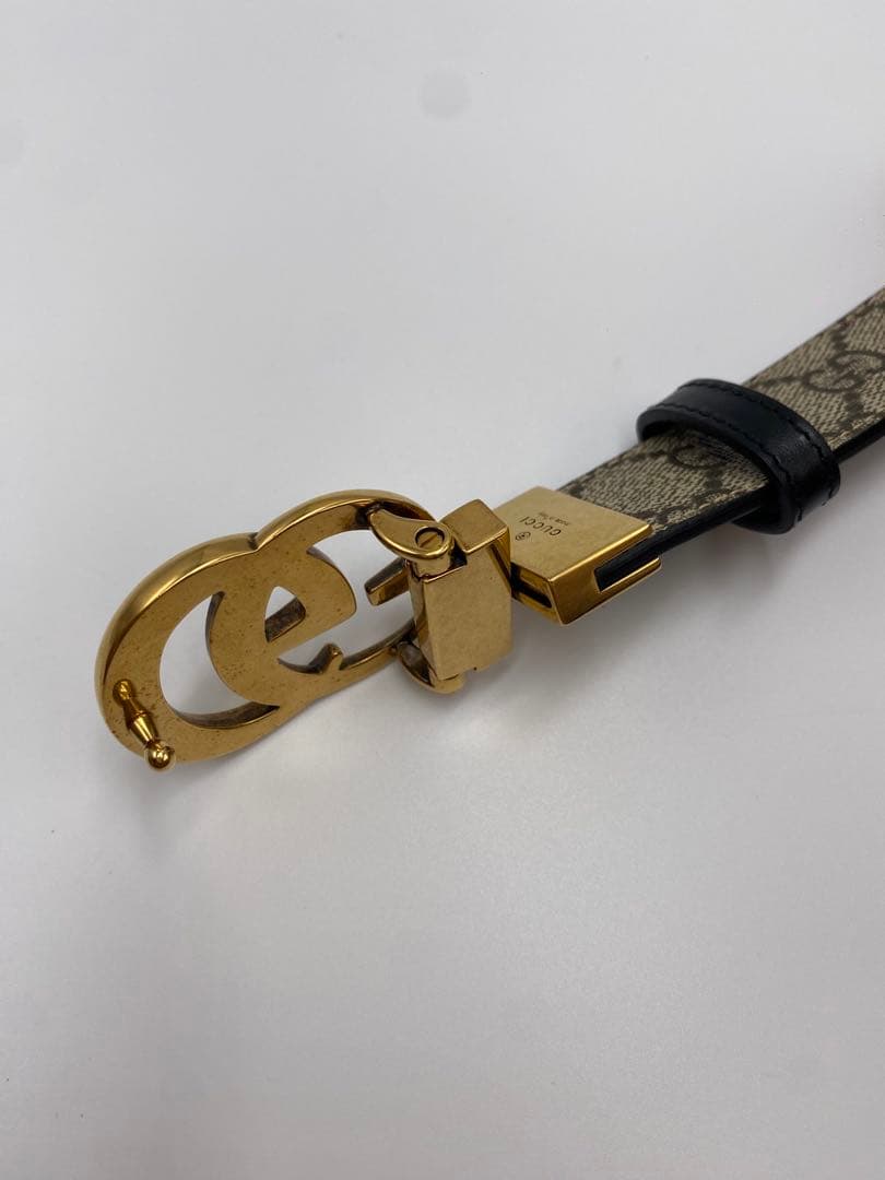 新品同様‼️ グッチ ダブルGバックル GGマーモント リバーシブル ベルト