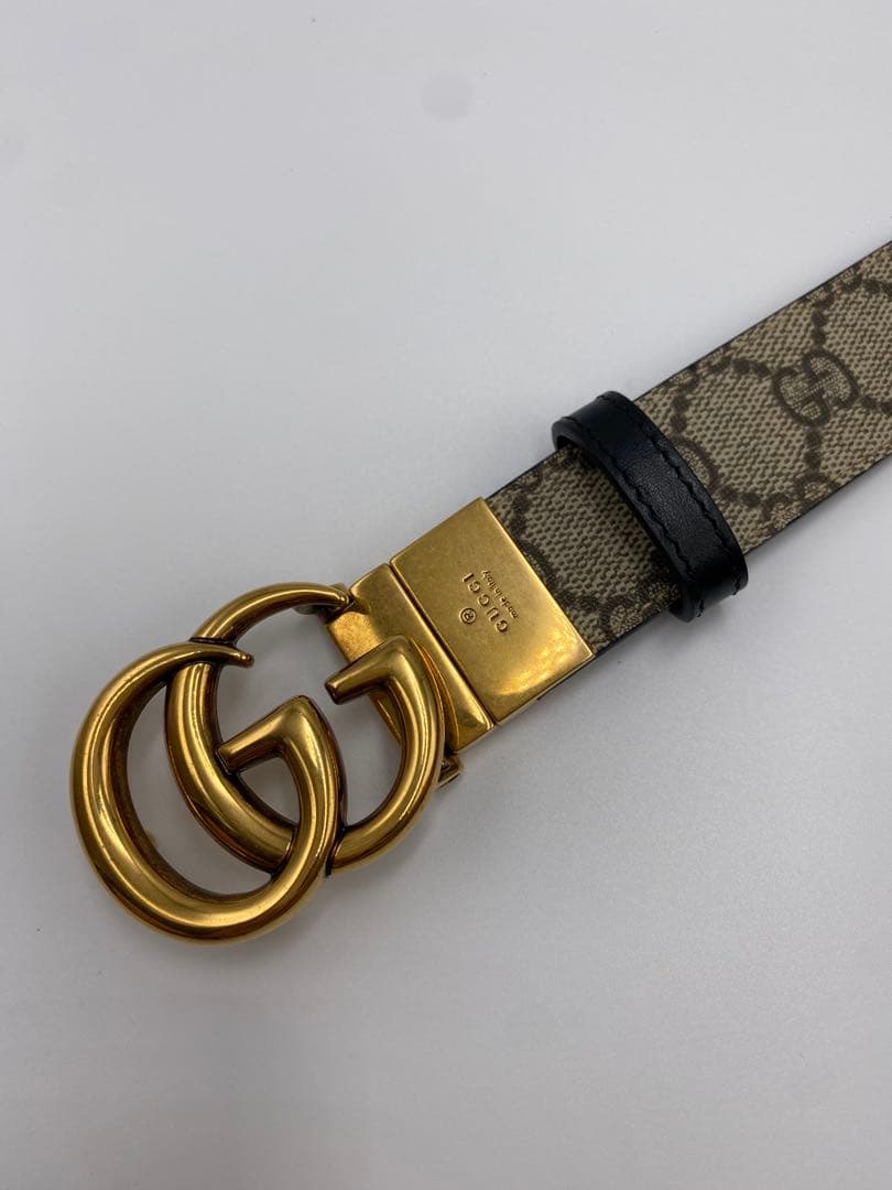 新品同様‼️ グッチ ダブルGバックル GGマーモント リバーシブル ベルト