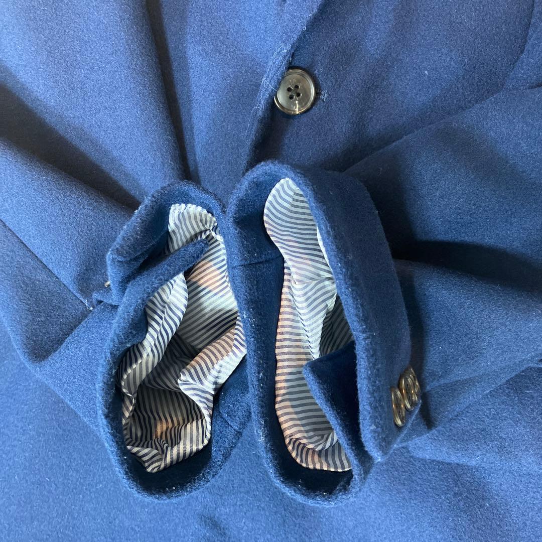 極美品 エディフィス チェスターコート ロング丈 ネイビー Lサイズ