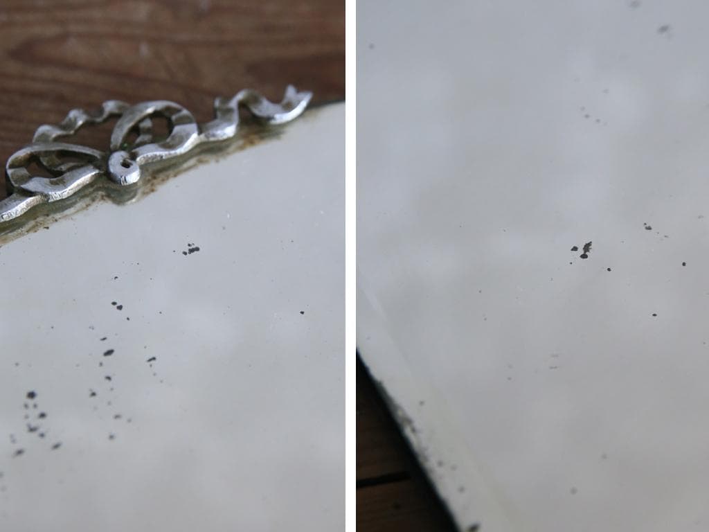 英国アンティーク壁掛けカッティングミラー/姿見ウォールミラー鏡(81-25)