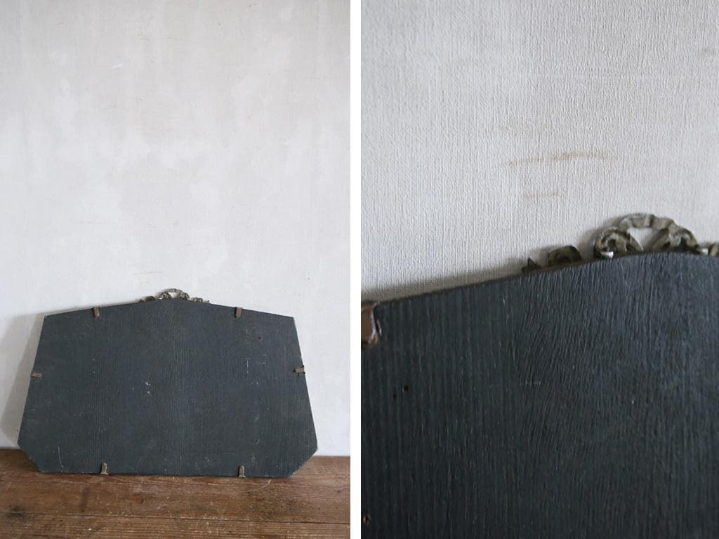 英国アンティーク壁掛けカッティングミラー/姿見ウォールミラー鏡(81-25)