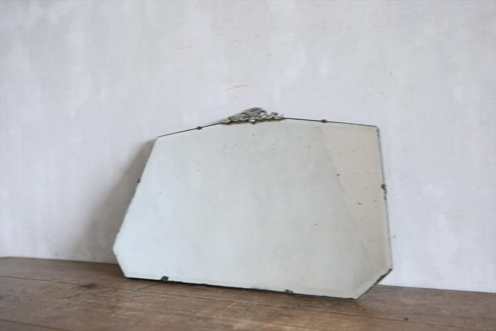 英国アンティーク壁掛けカッティングミラー/姿見ウォールミラー鏡(81-25)