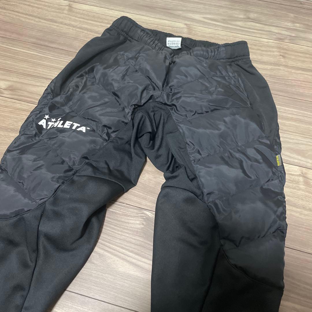 アスレタ ダウン（中綿） ブラックセットアップ 上下 S