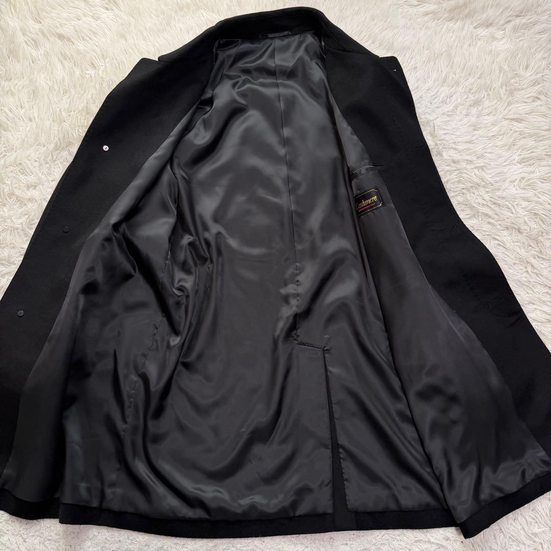 極美品Lサイズ　カシミヤ100% チェスターコート　ロングコート　ブラック
