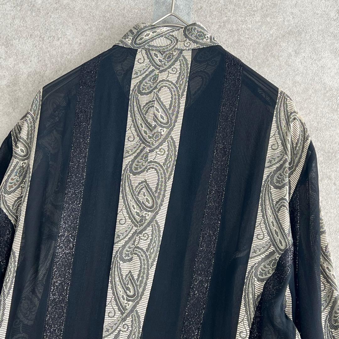 伊太利屋 イタリヤ（7）デザインレースシャツワンピース スタンドカラー スリット