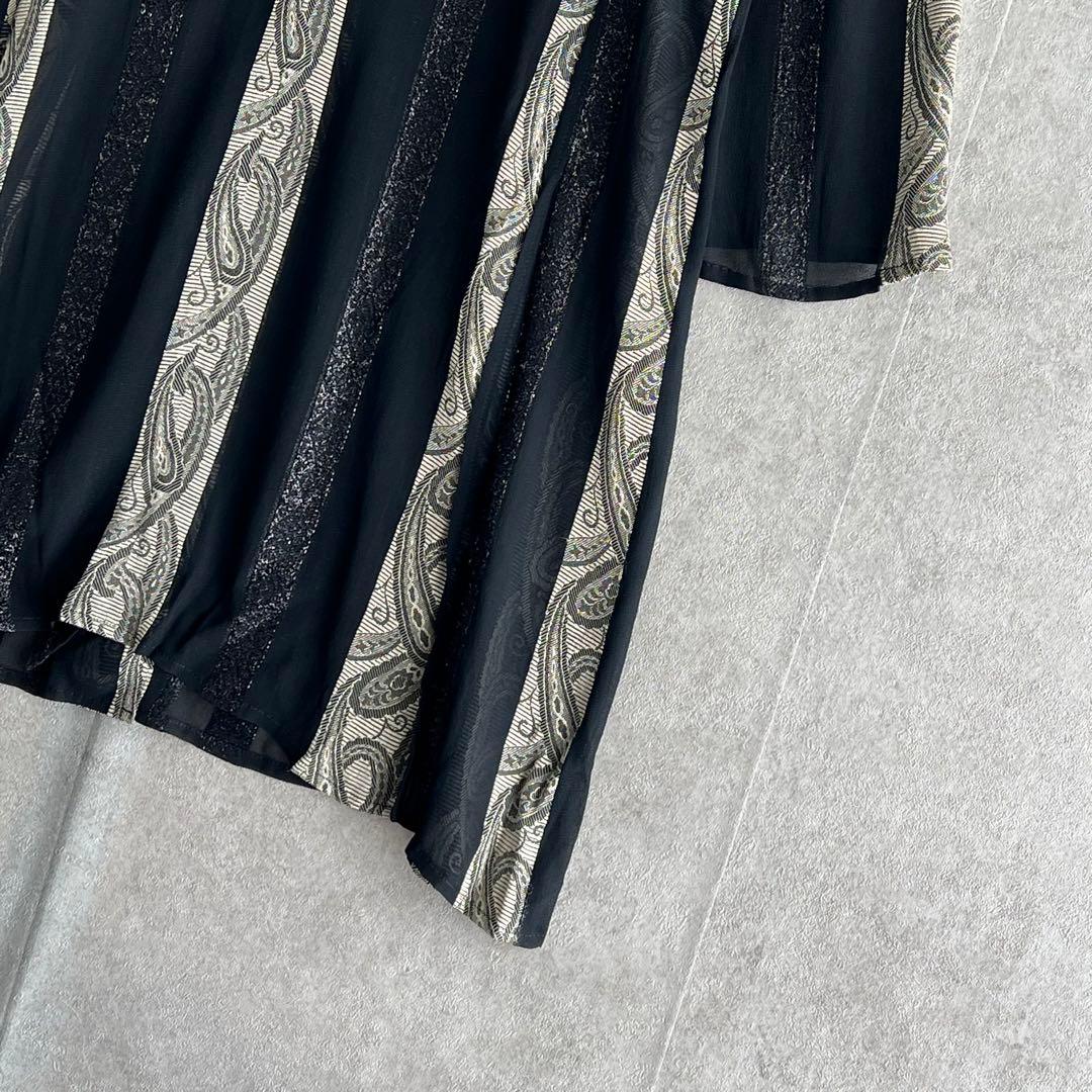 伊太利屋 イタリヤ（7）デザインレースシャツワンピース スタンドカラー スリット