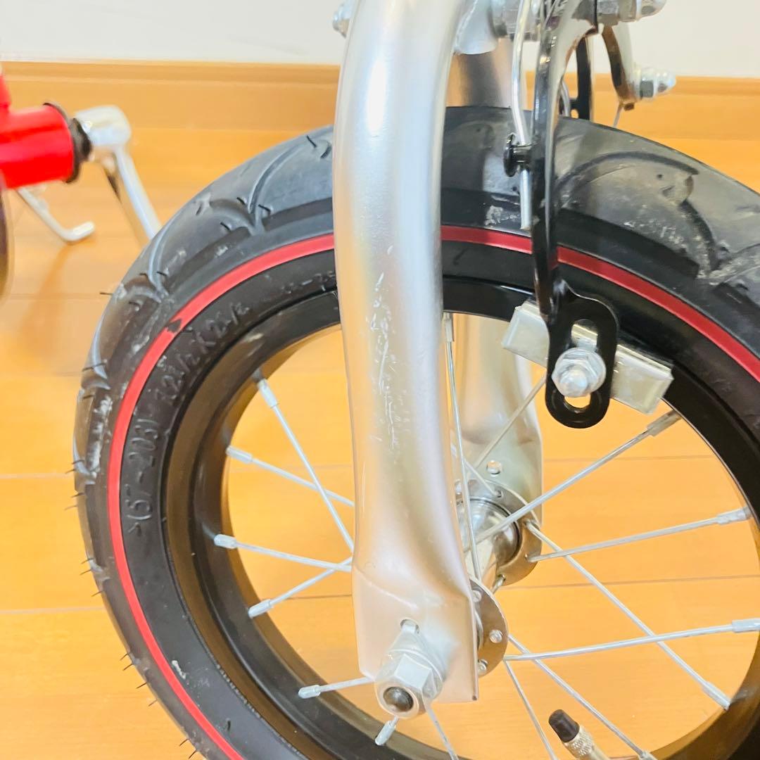 【美品・匿名配送】へんしんバイク 12インチ スタンド付属 レッド