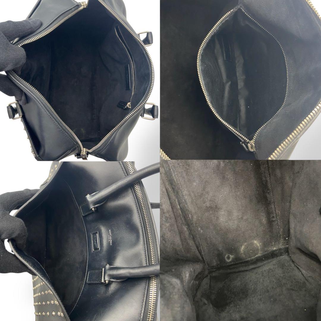 専用 サンローラン ボストンバッグ レザー ベイビーダッフル スタッズ 黒