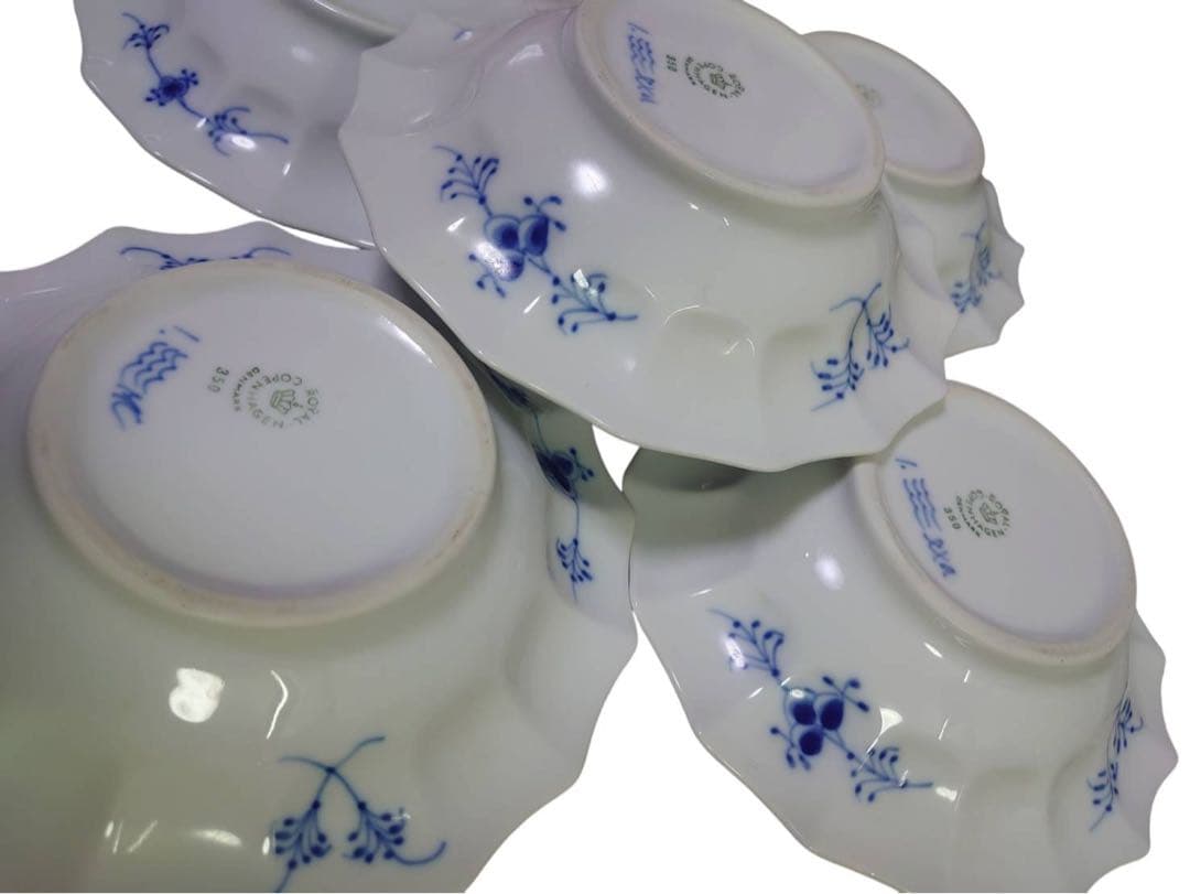 ロイヤルコペンハーゲン ブルーフルーテッド シェルディッシュ5枚セット