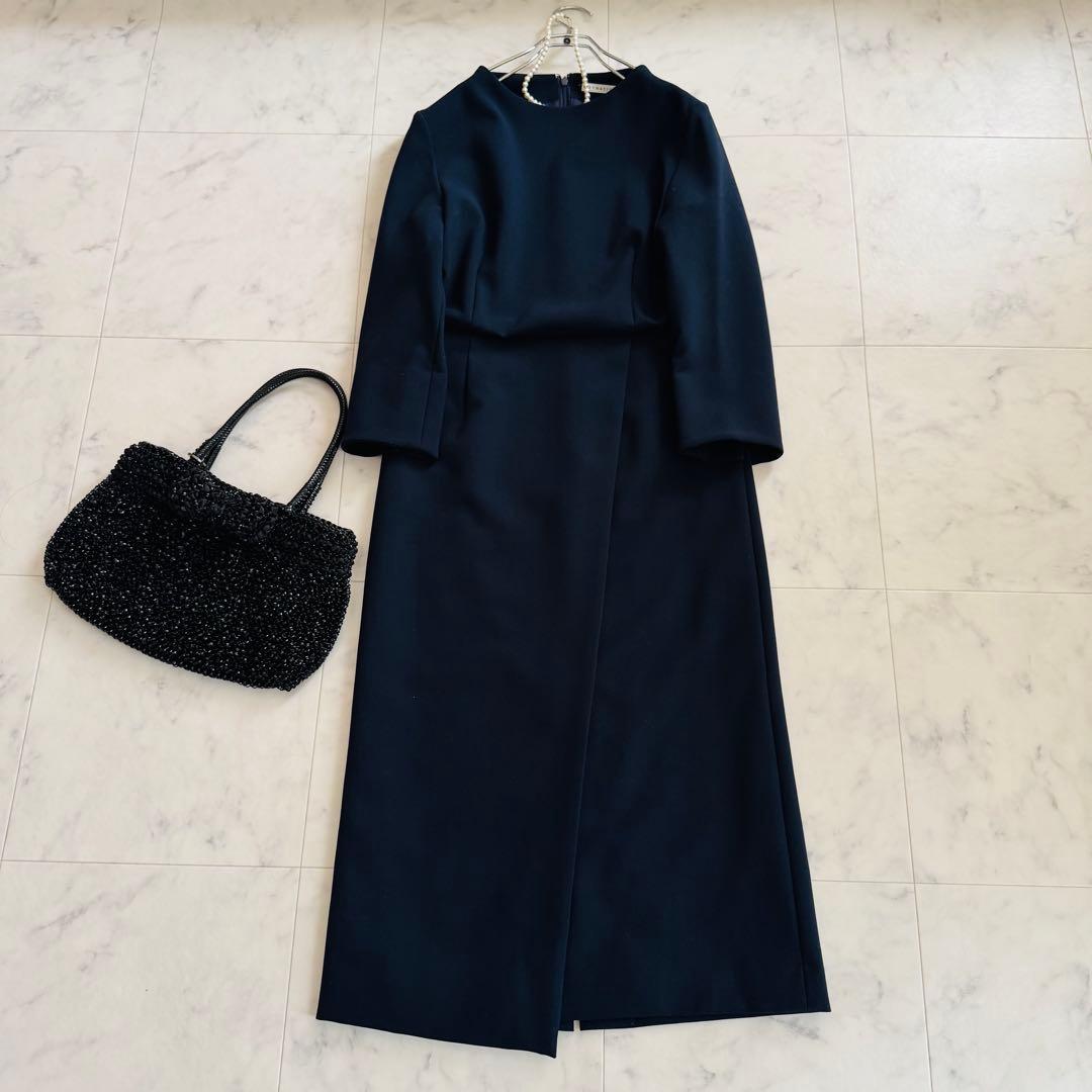 23AW エストネーション　フォーマル　ワンピース　ネイビー　入卒　お受験