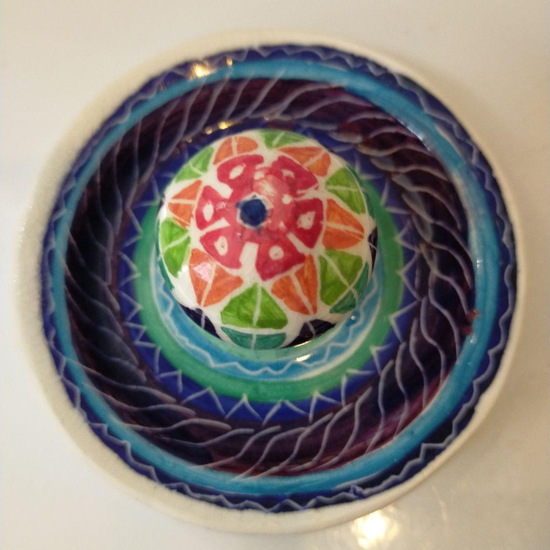 ナツキ　南島焼 沖縄 石垣島 奈美ロリマーさん作品　蓋物大　物入れ　未使用