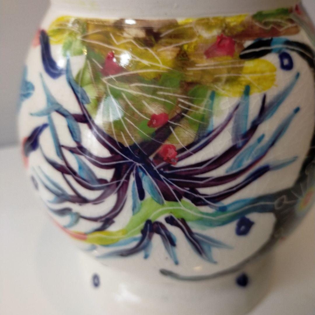 ナツキ　南島焼 沖縄 石垣島 奈美ロリマーさん作品　蓋物大　物入れ　未使用