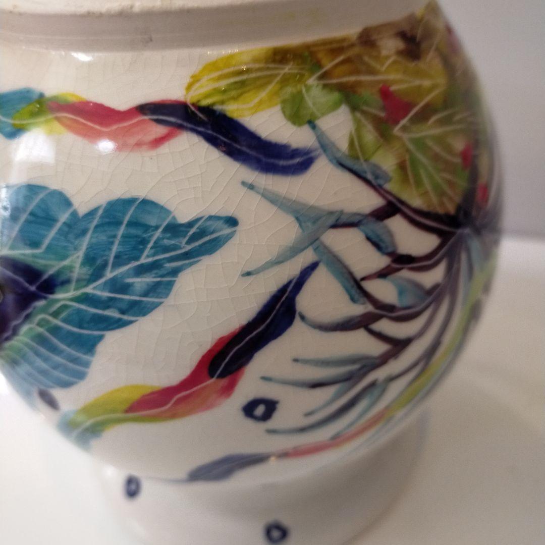 ナツキ　南島焼 沖縄 石垣島 奈美ロリマーさん作品　蓋物大　物入れ　未使用