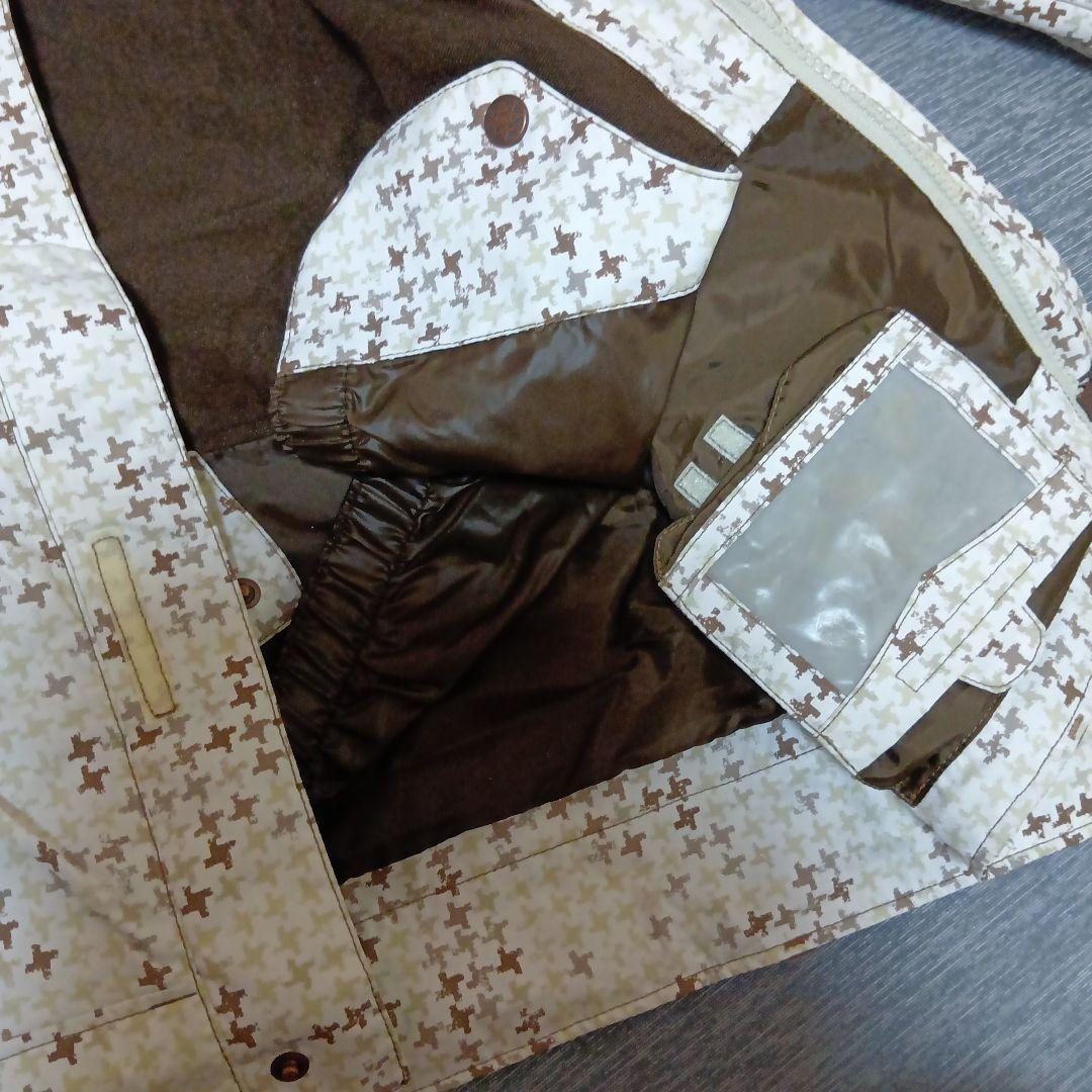 スノーボードウェア 上下セット カーキ ホワイト スキーウェア