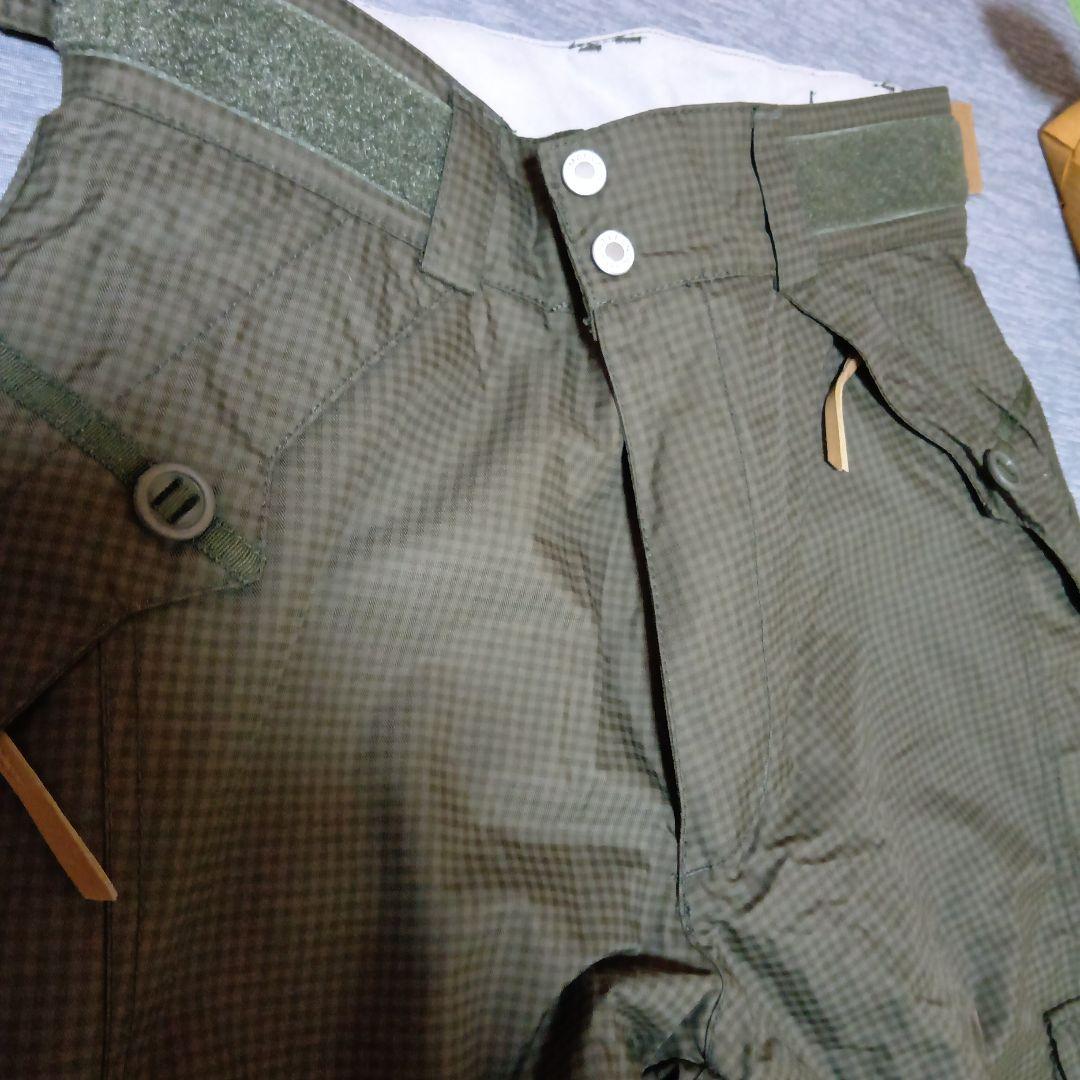 スノーボードウェア 上下セット カーキ ホワイト スキーウェア