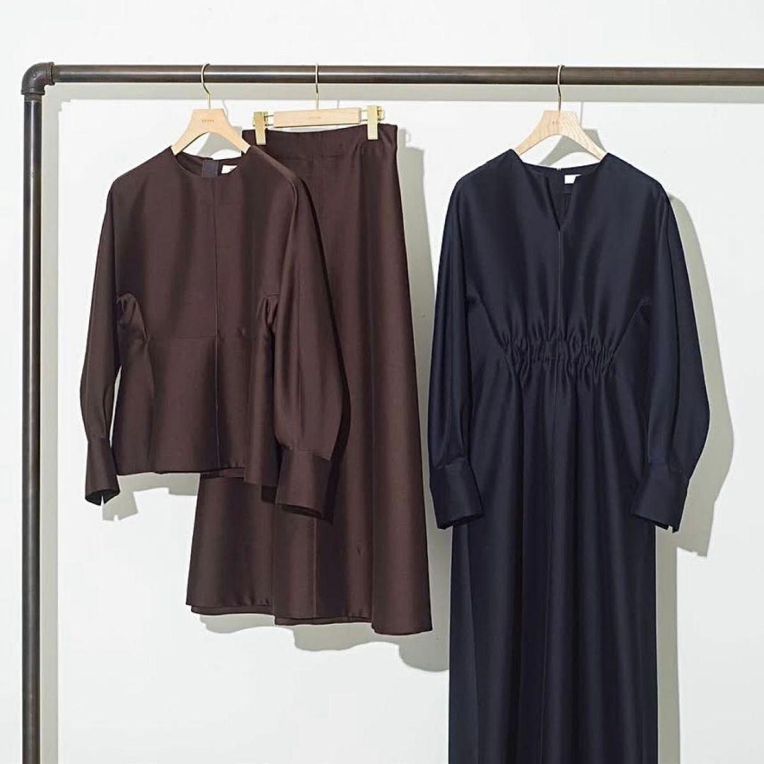 ebure クリアダブルクロス トラペーズスカート