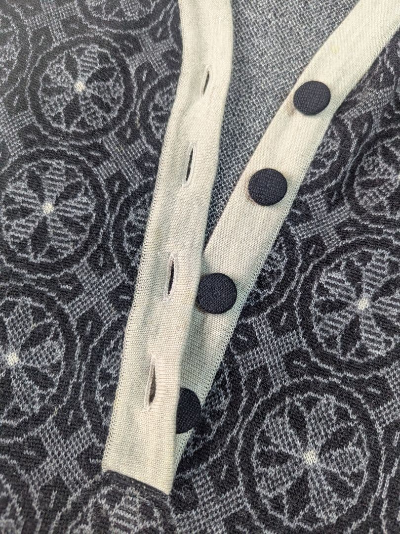 Rene ルネ ニットワンピース ノースリーブ ひざ丈ワンピース 総柄 日本製