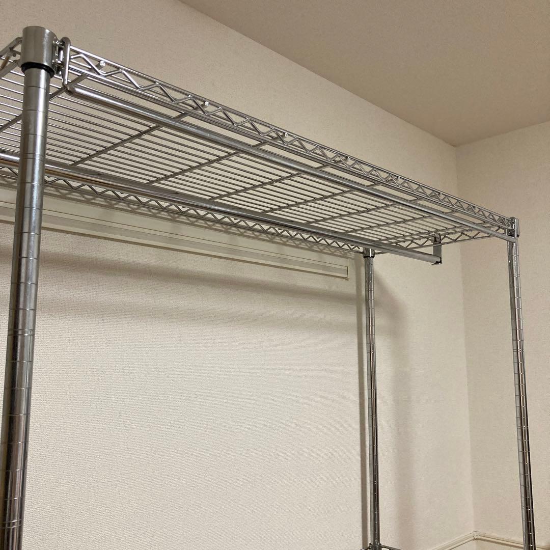 スチールラック　ワードローブ　メタルラック　120　クローゼット　ハンガーラック