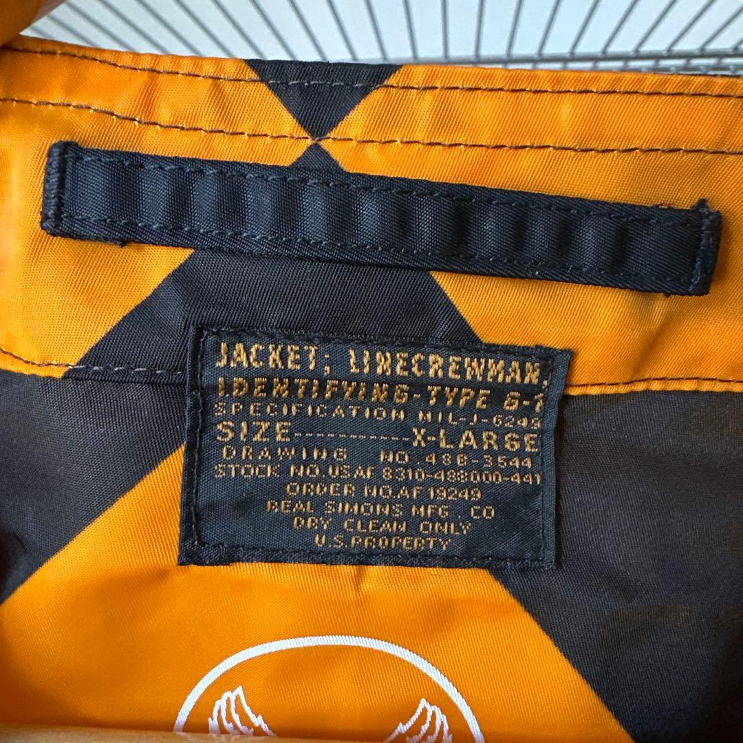XLサイズ　REAL SIMONS G1ジャケット オレンジ黒チェック振り旗
