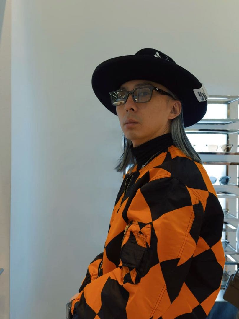 XLサイズ　REAL SIMONS G1ジャケット オレンジ黒チェック振り旗