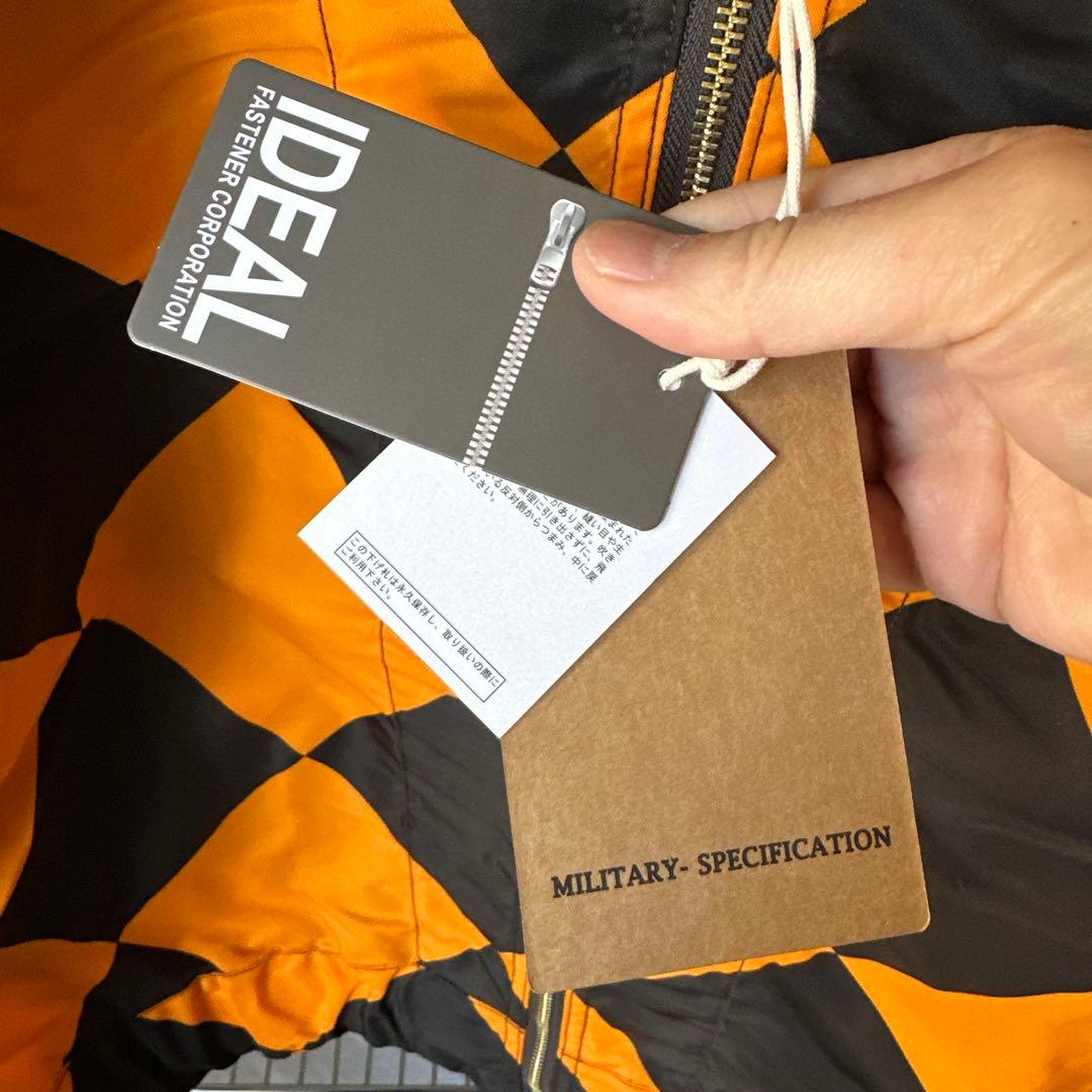 XLサイズ　REAL SIMONS G1ジャケット オレンジ黒チェック振り旗