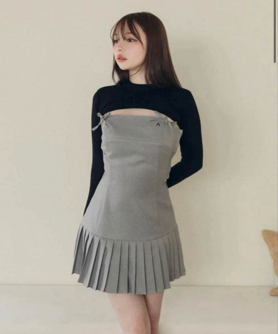 andmary karen knit set mini dress グレー - メルカリ