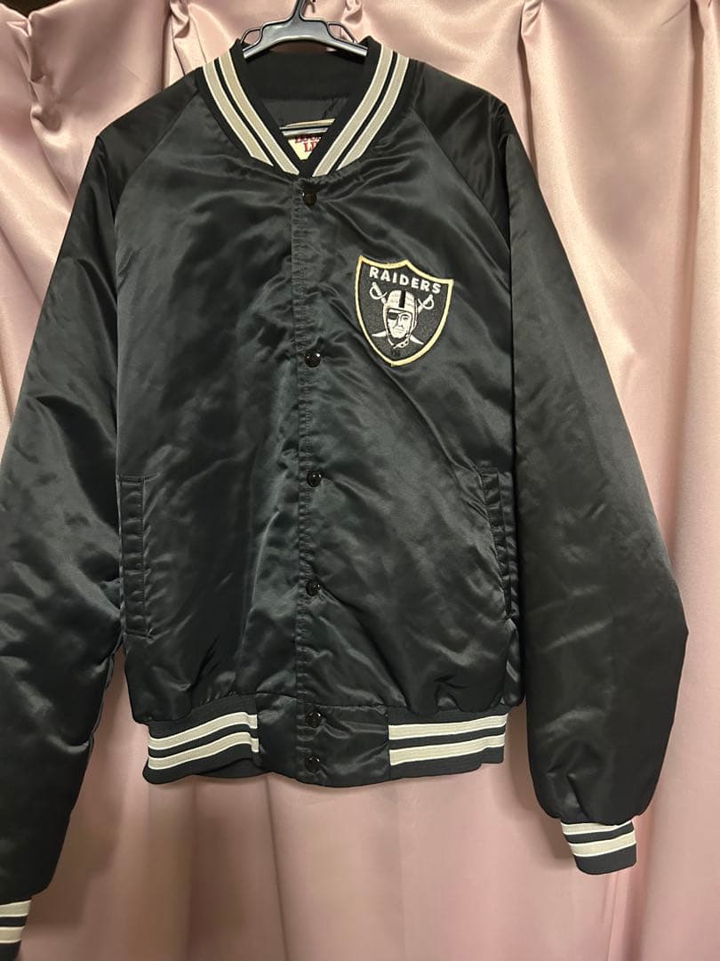 最終値下げ90s USA製RAIDERS/レイダース スタジャン黒L