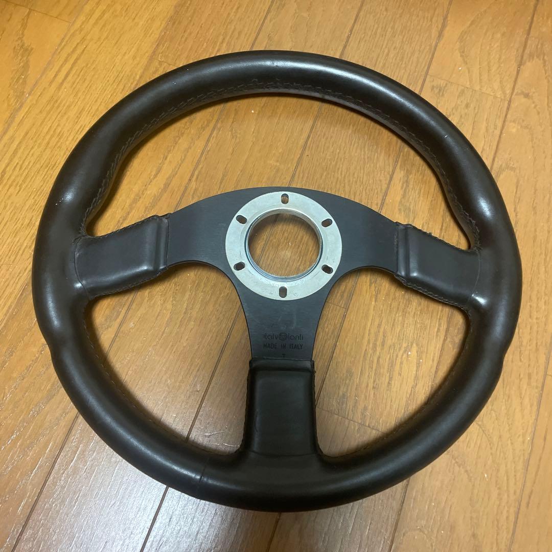 italvolanti　イタルボランテ　ステアリング 350mm 黒 レザー