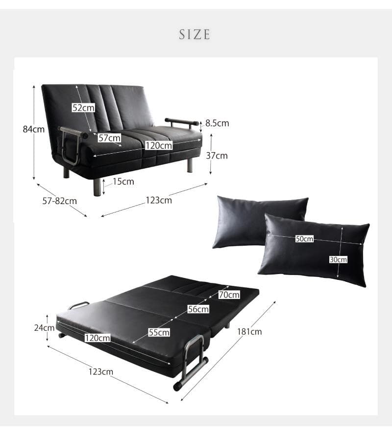 natural_cottonさん専用　ソファベッド　W120セミダブル ネイビー