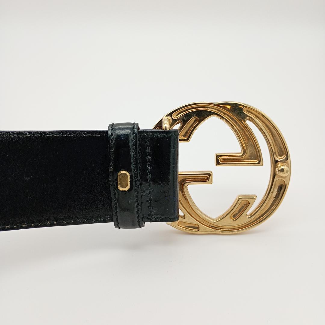 GUCCI ブラック ダブルGロゴ ベルト 70/28