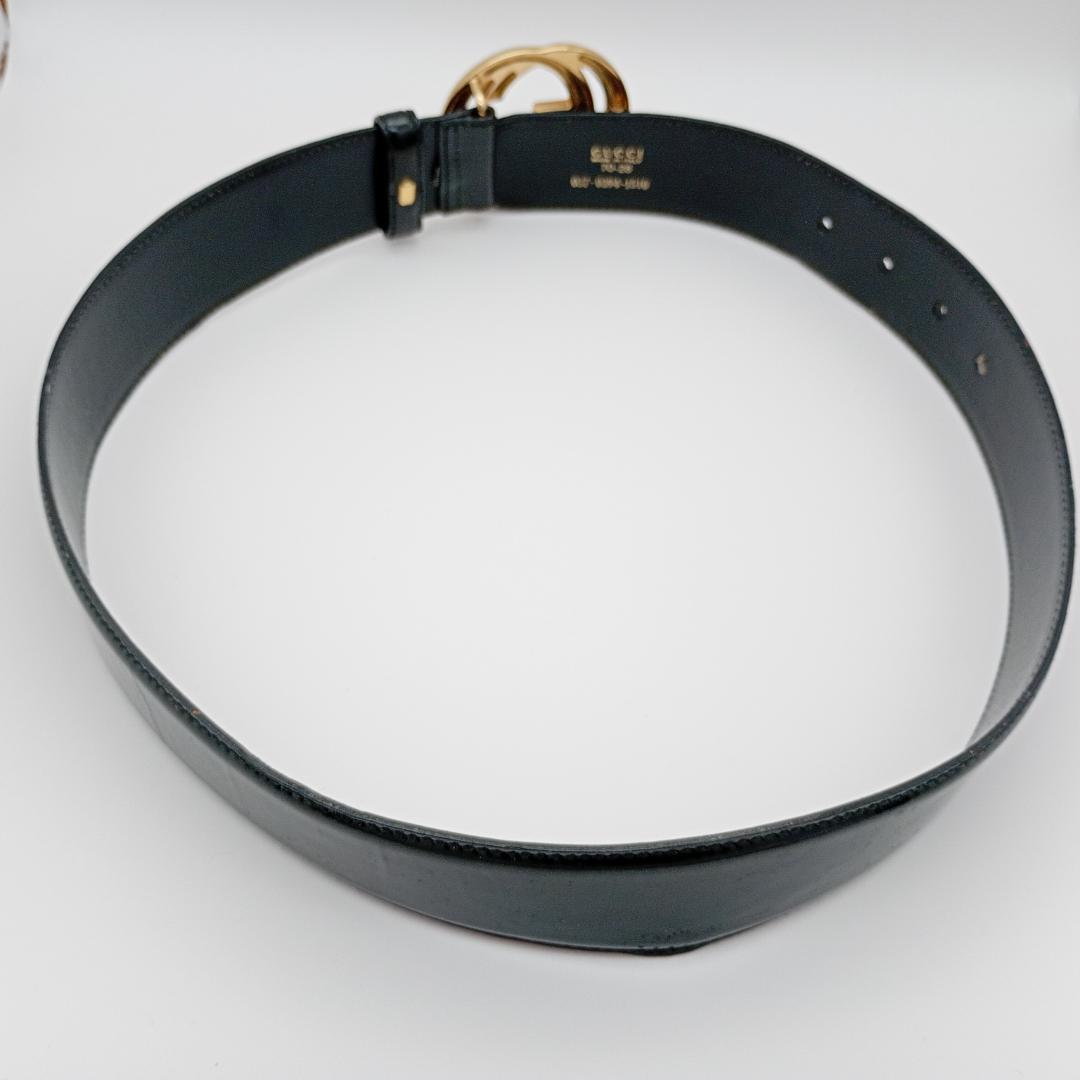 GUCCI ブラック ダブルGロゴ ベルト 70/28
