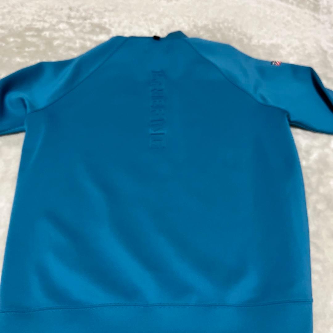 【美品】BRIEFING　3Dロゴ　ハーフジップ　ブルー　L
