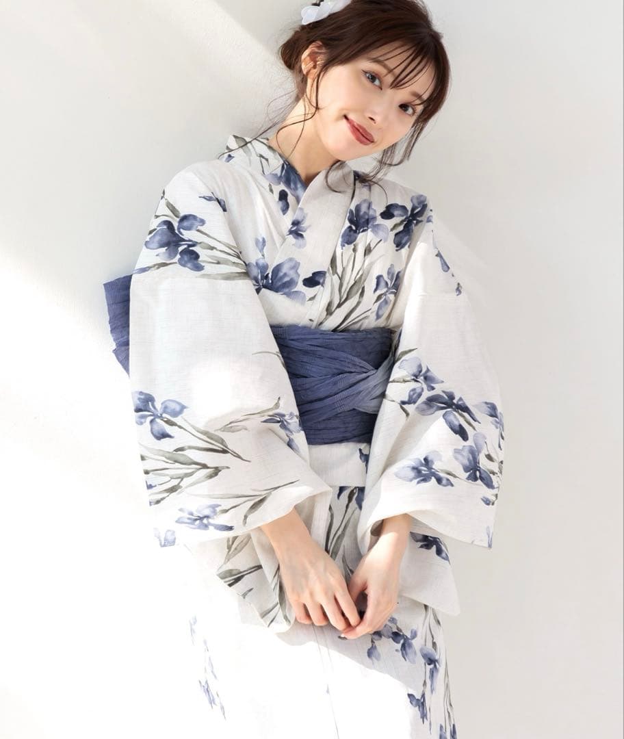 Dita 浴衣 京の水墨画水仙 セット 水色 即日発送可能