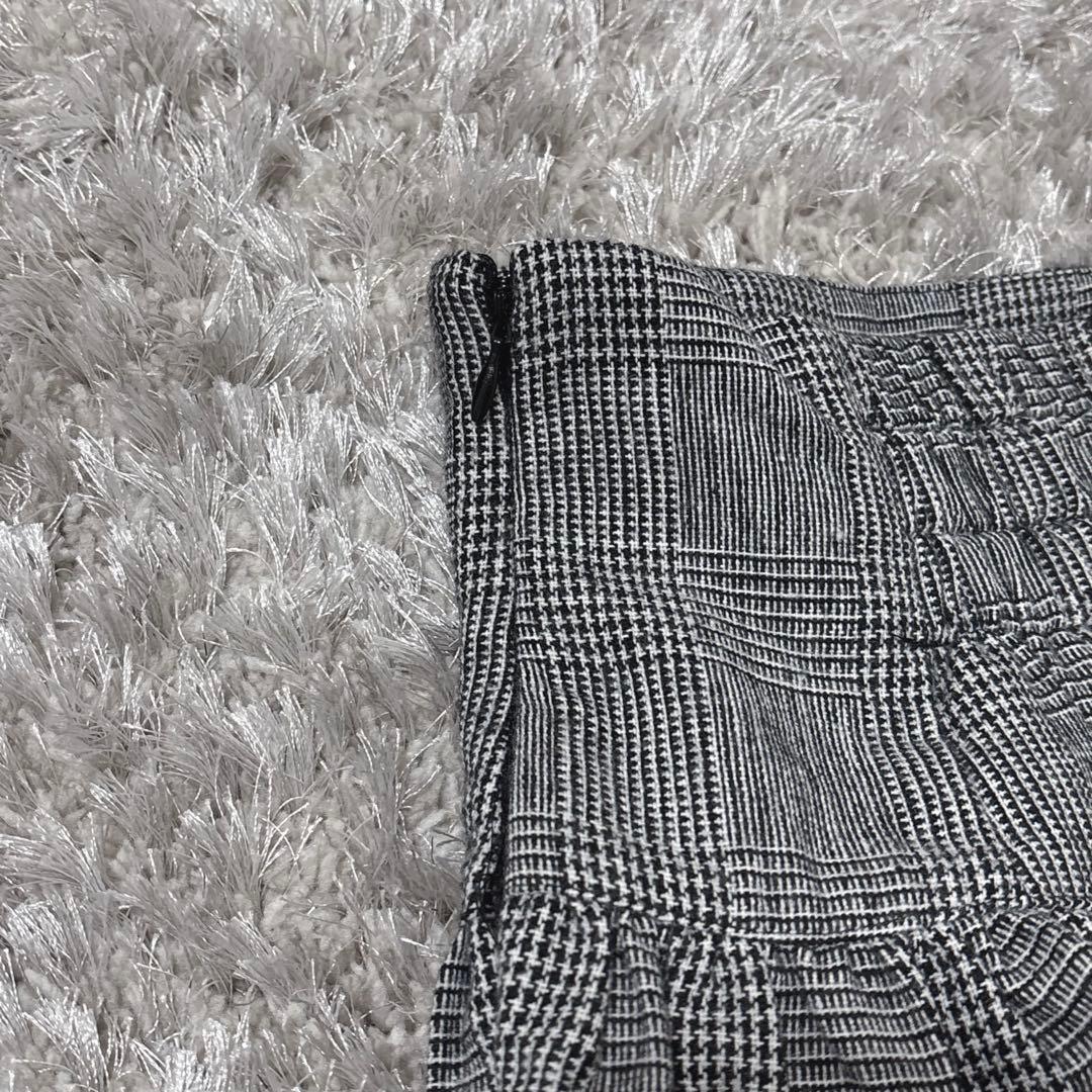 【pium】ファー付きティアードミニスカート ブラックチェック 新品未使用完売品