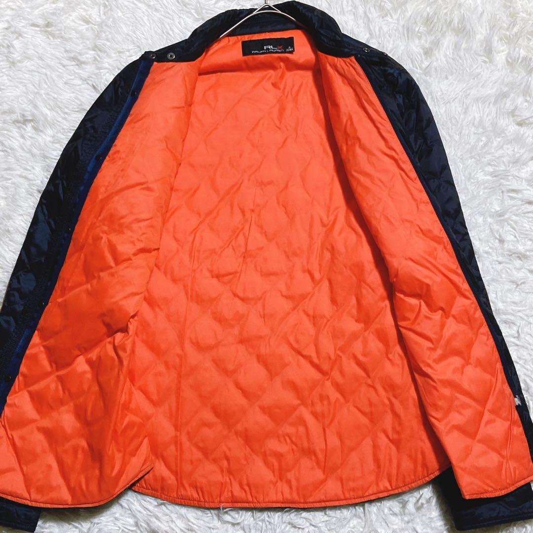 良品☆RLX ラルフローレン キルティングダウンジャケット レザー パッチ M