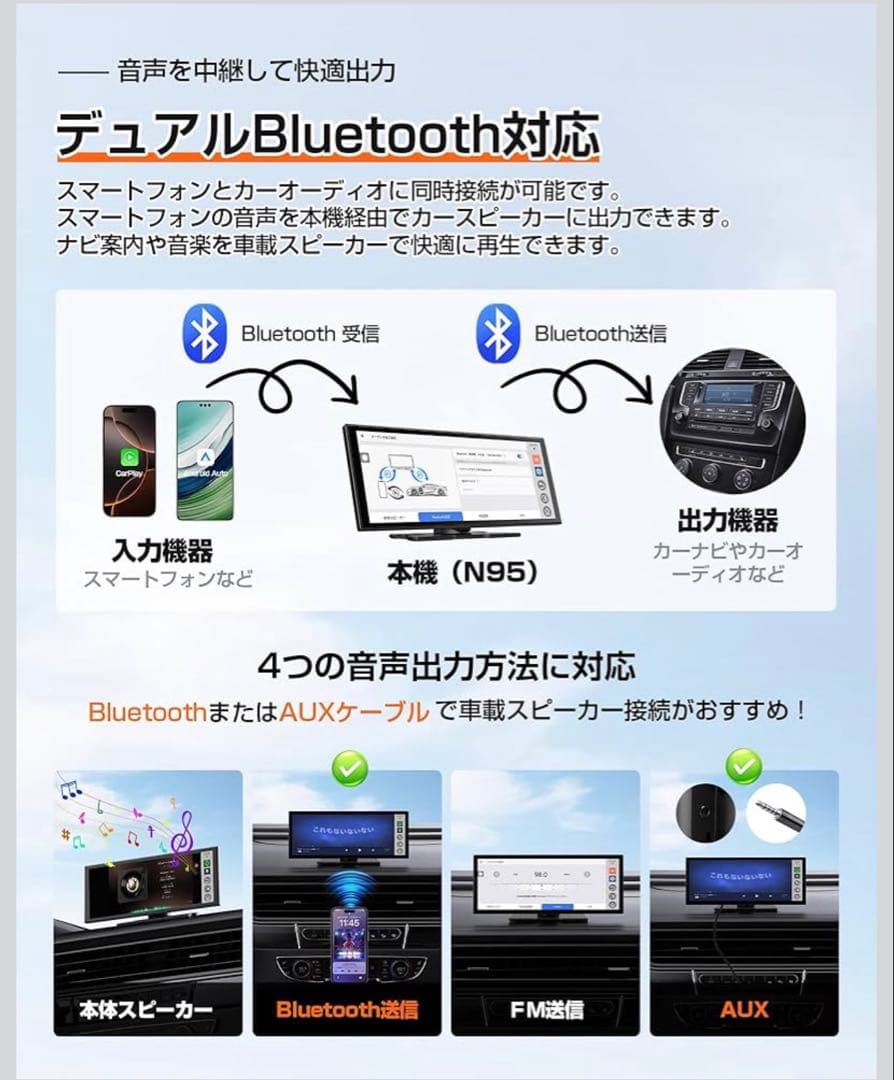 ディスプレイオーディオ　GetPairr Vista バックカメラ付き