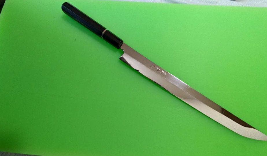 【新品未使用】酔心 白一鋼水本焼(全鏡面) 先丸 尺 300mm【特注品】