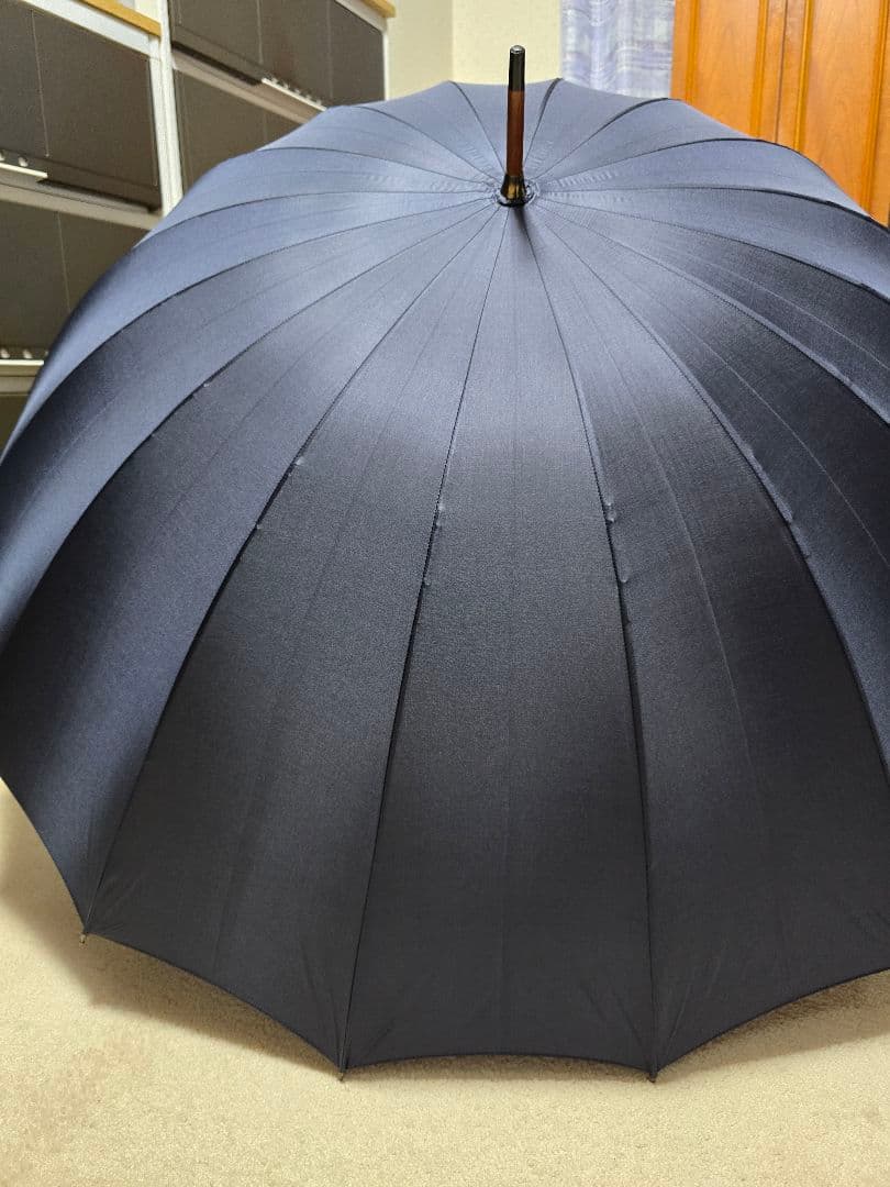 前原光榮商店 紳士用 雨傘 16本骨 ネイビー 美品