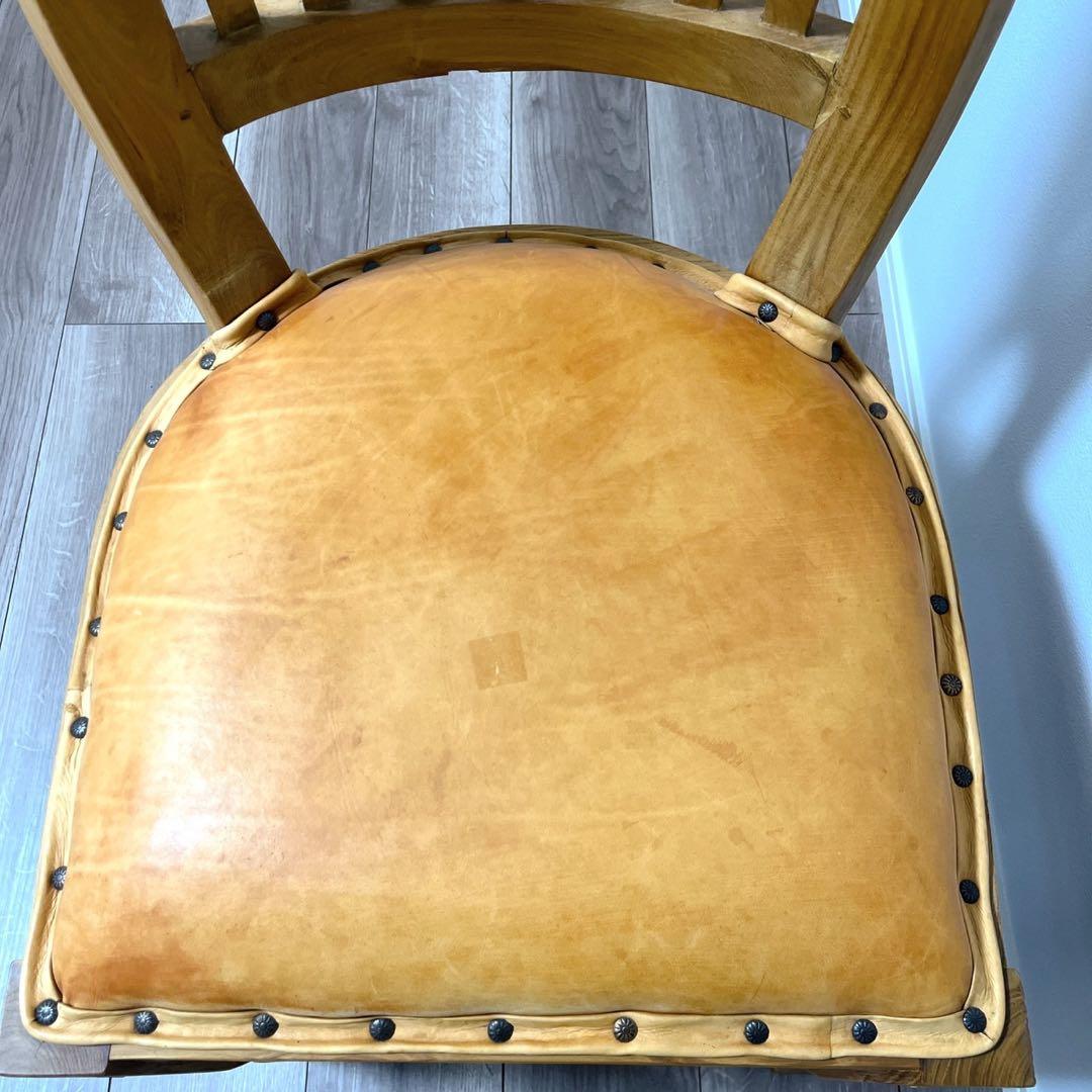 TEAK & LEATHER DINIG CHAIR②