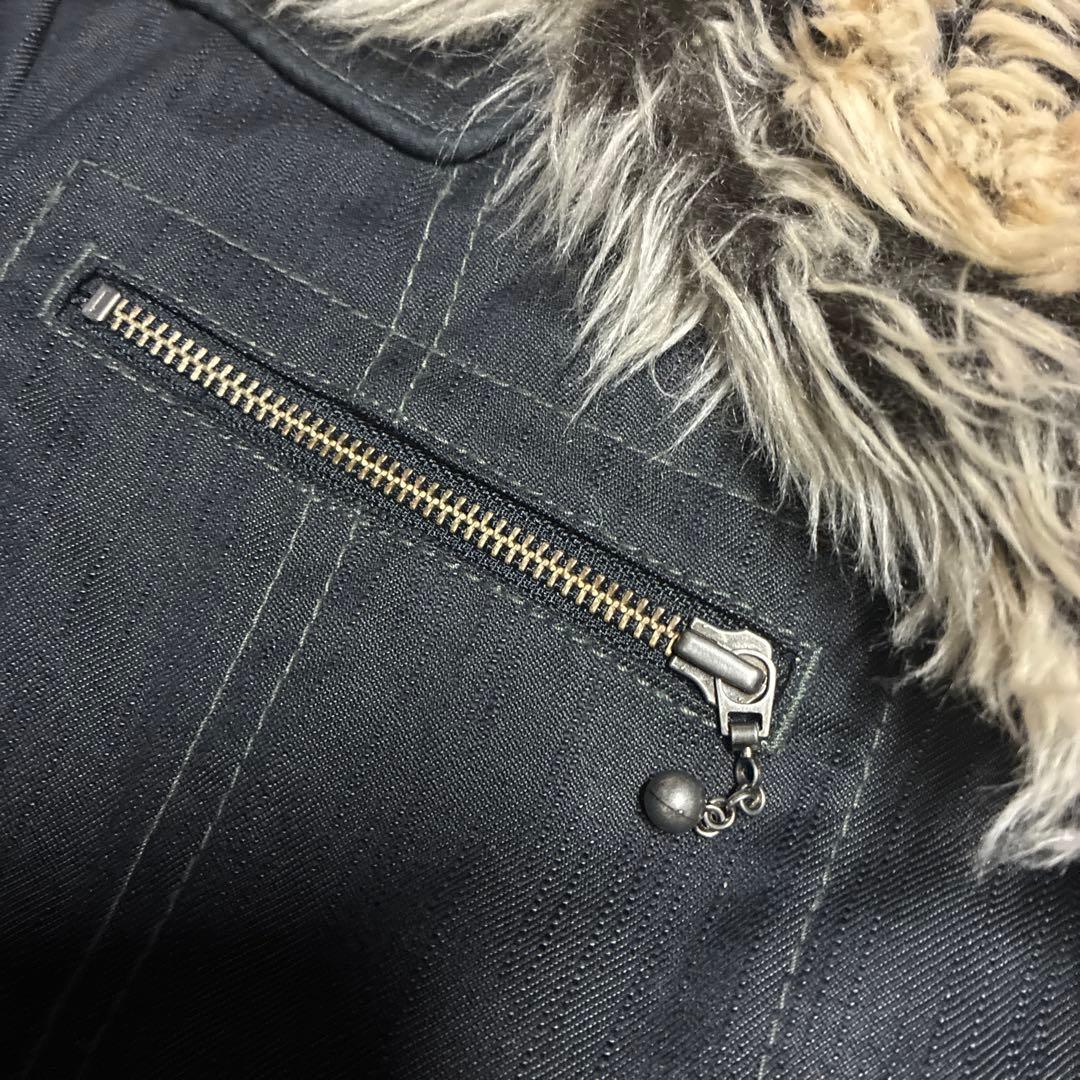 平成　お兄系　ダークコア　グランジ　opium ファー付きコート　ギャル男