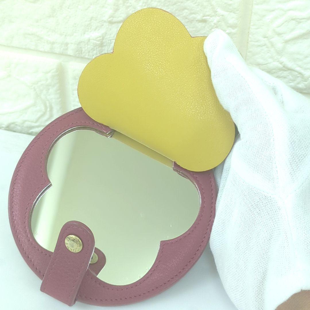 LOEWE ロエベ アナグラム レザー ミラー 鏡 ピンク スペイン製 ★レア●