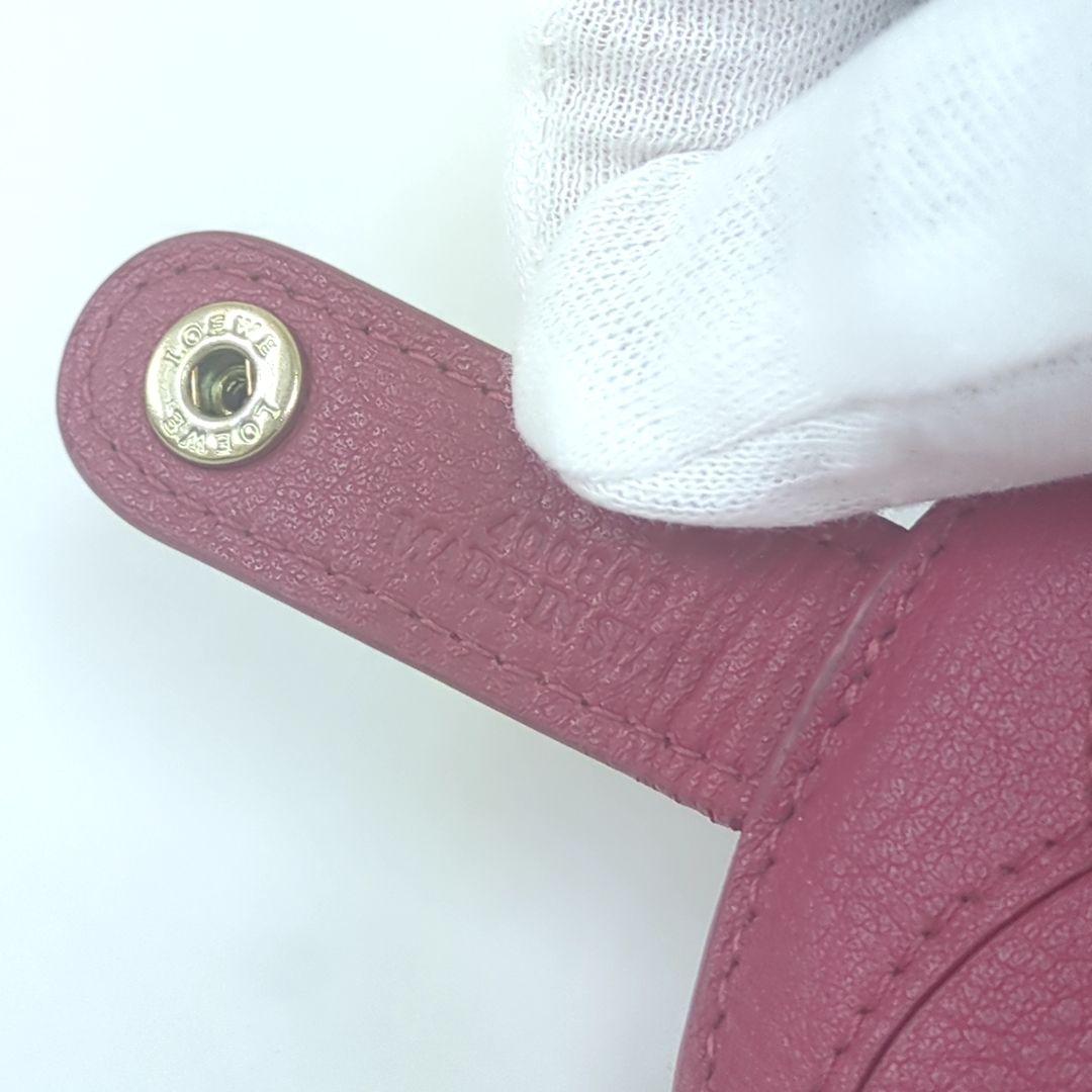 LOEWE ロエベ アナグラム レザー ミラー 鏡 ピンク スペイン製 ★レア●