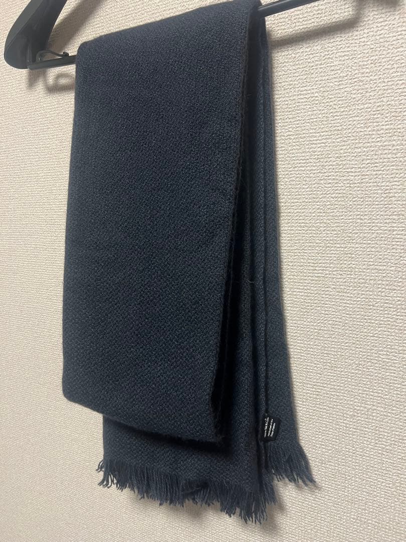美品　NORLHA ノラ　ヤク100%大判ストール　ネイビー　定価49,500円