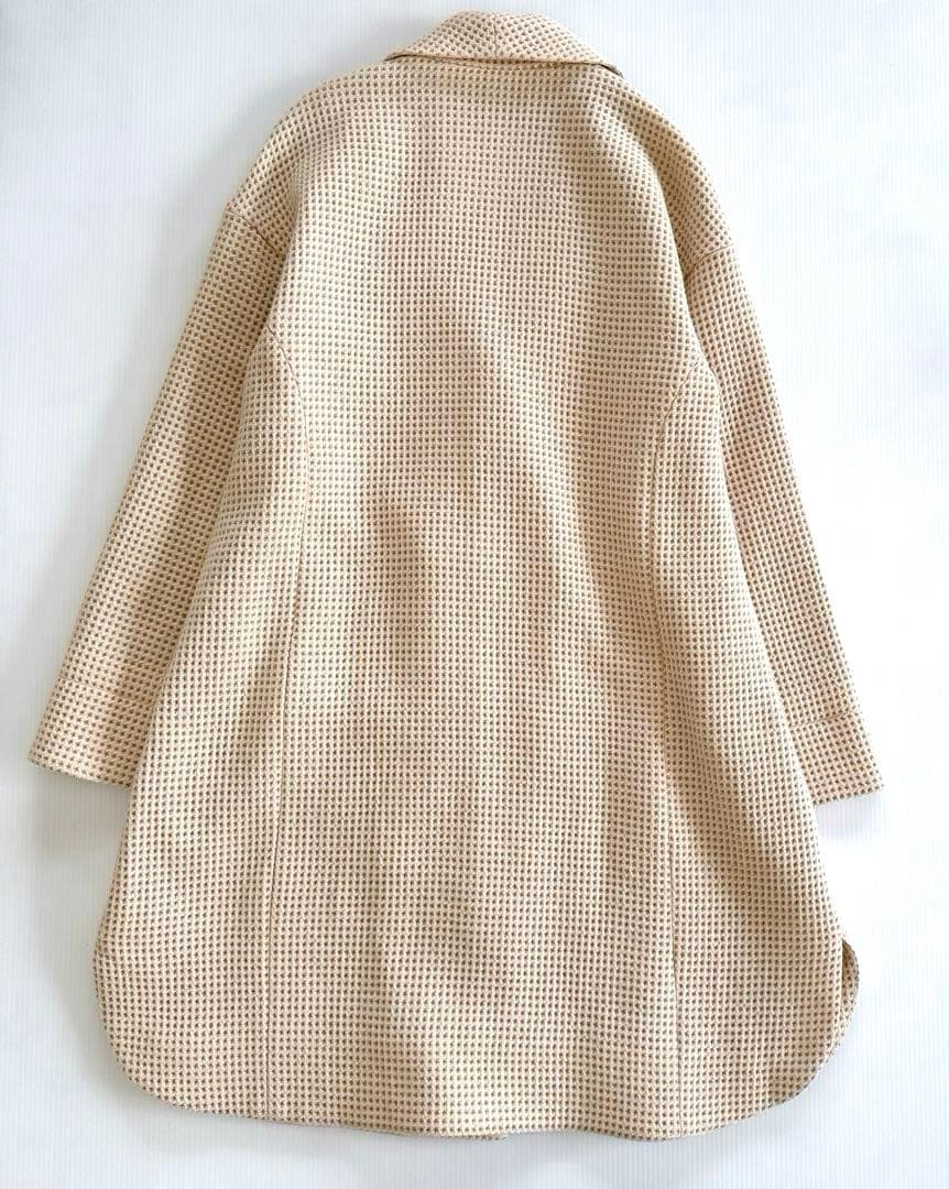 【うさぎ 美品】PINORE ワッフル ウール コート